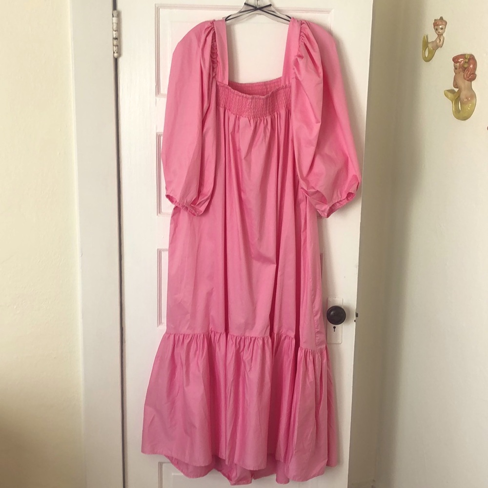 H&M Puff Sleeves Cotton Maxi Dress size XL